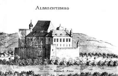 Gravure de Vischer du château d